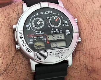 ANA Original CITIZEN ANA-DIGI TEMP Cockpit Model Silver