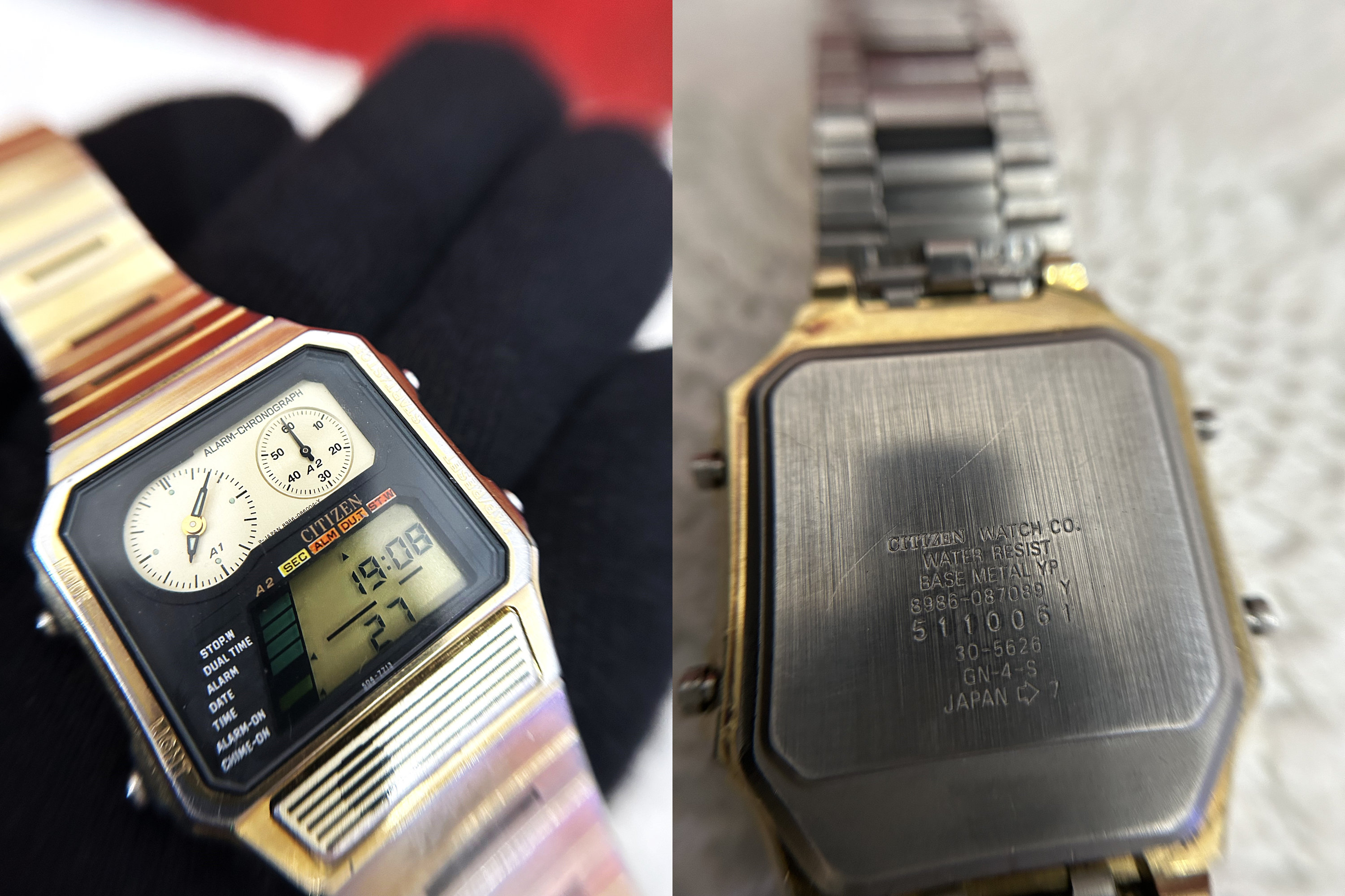 Very RARE Citizen Ana-digital 8986-087089 Y CHRONOGRAPH ALARM
