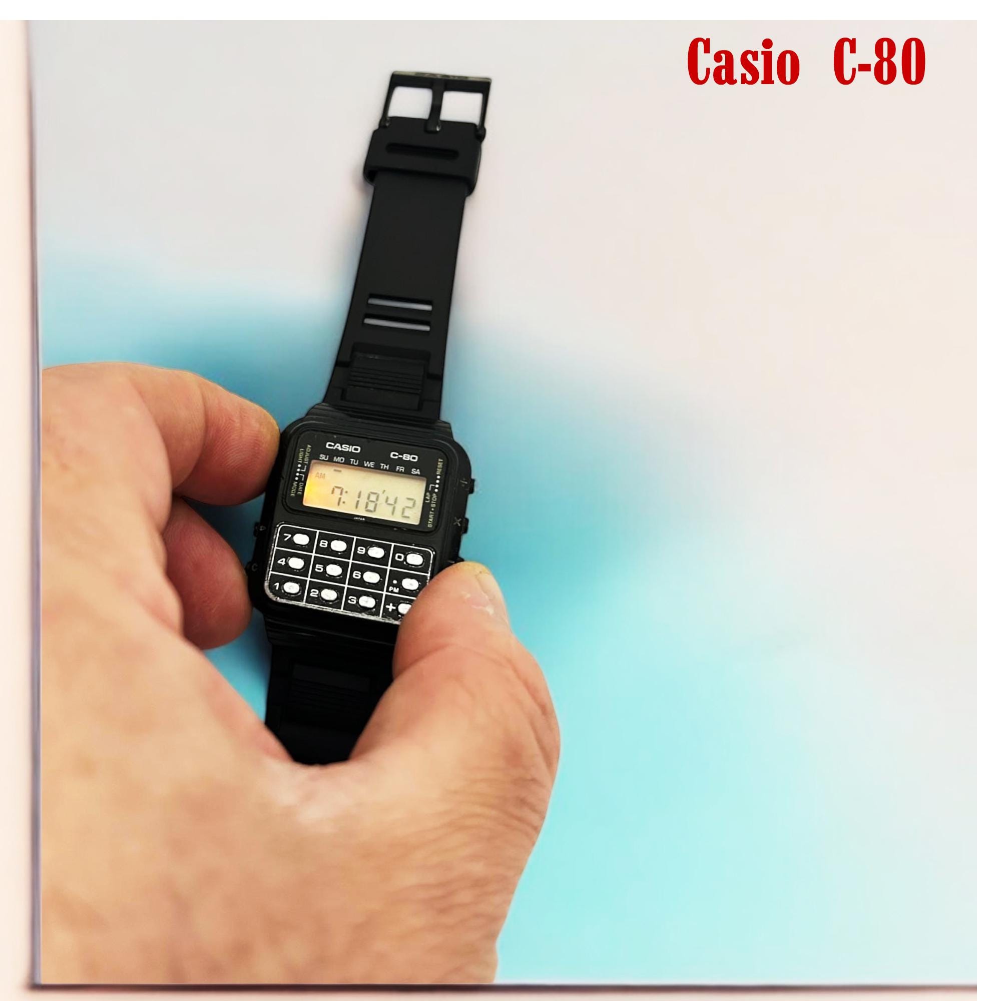 Vintage Casio C-80 Calculator/  Watch Module 133  graphing calculator casio, retro, japan, school, casio calculator watch, made in japan