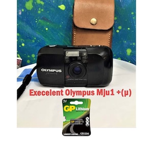 Vintage  Olympus  Mju1 +(µ) /With Leather Real ;Case /Working film tested camera/ 35mm Compact Film Camera/Vintage Camera/ Orginal Mju (µ)