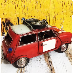 Nostalgic Vintage Metal Car / Red metal vintage car/ Decorative red metal car/ Special day gift/ Antique look red metal CAR/ For friend gift