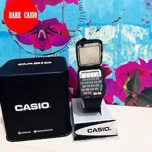 Mostrador preto vintage Casio Flip Top FTP-30 / Módulo 761 / Relógio masculino feito no Japão funciona bem / Muito bom estado / Calculadora Flip Top colecionável