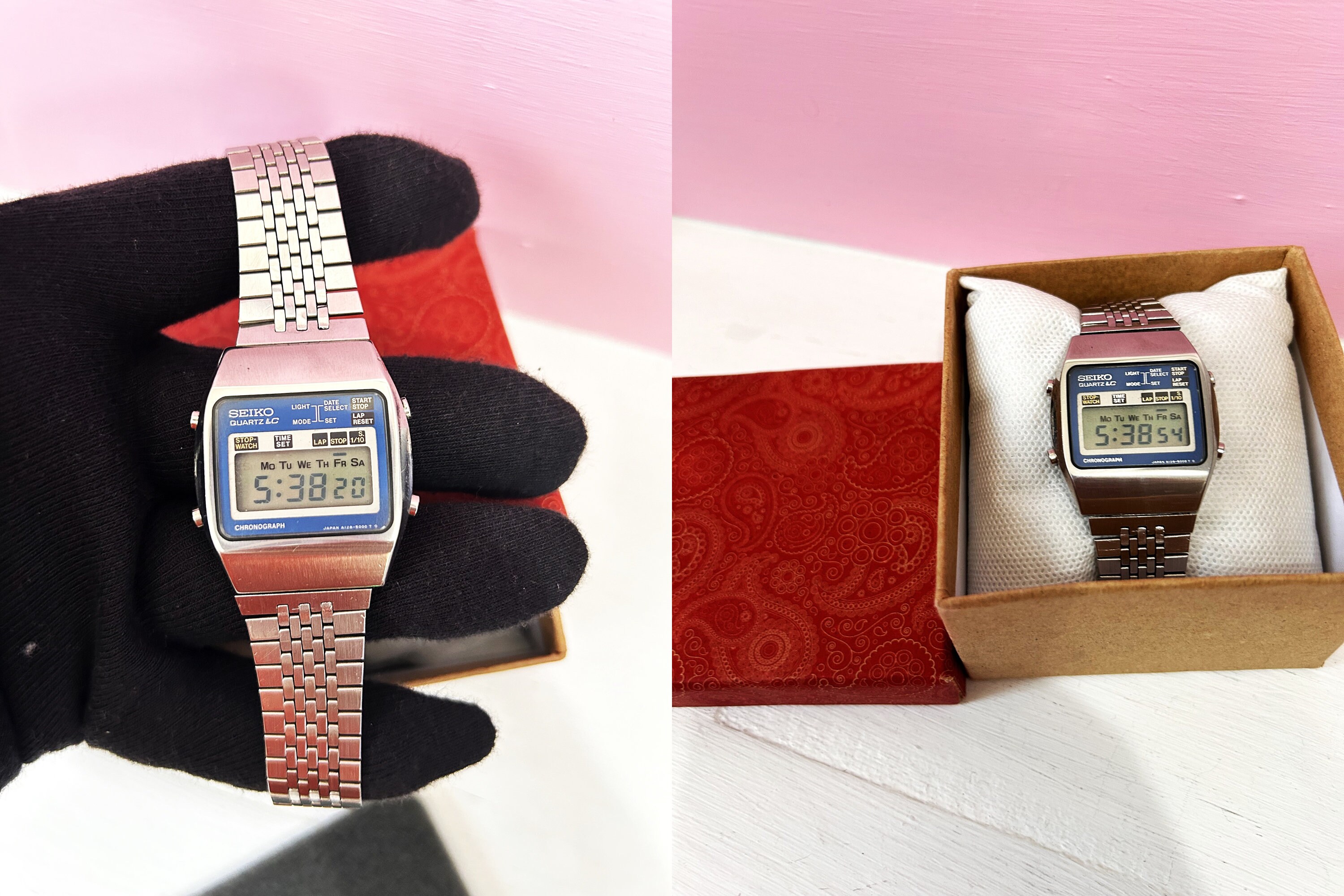 Rare Seiko Lc Chronograph / A128-5000 / 1978 Seiko 12kt
