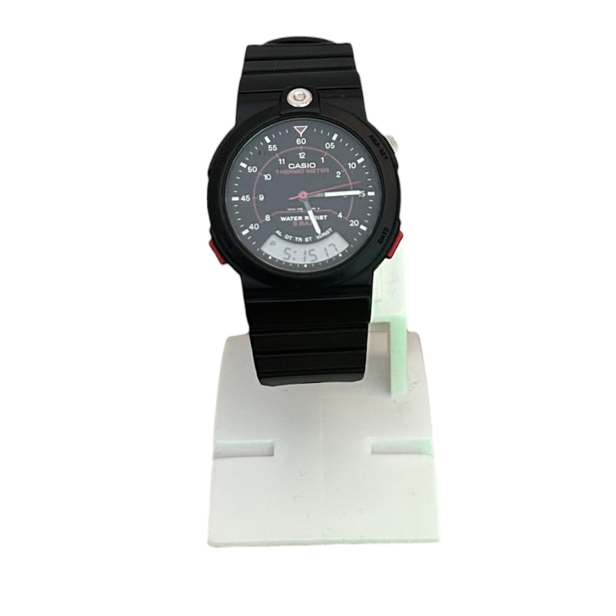 【激レア】CASIO THEMOMETER 腕時計 Rare Black Dial THERMOMETER Casio AW-10, Watch, Casio Vintage