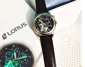 激レア！、電池交換済】90年代 LORUS ミッキーマウス メロディー