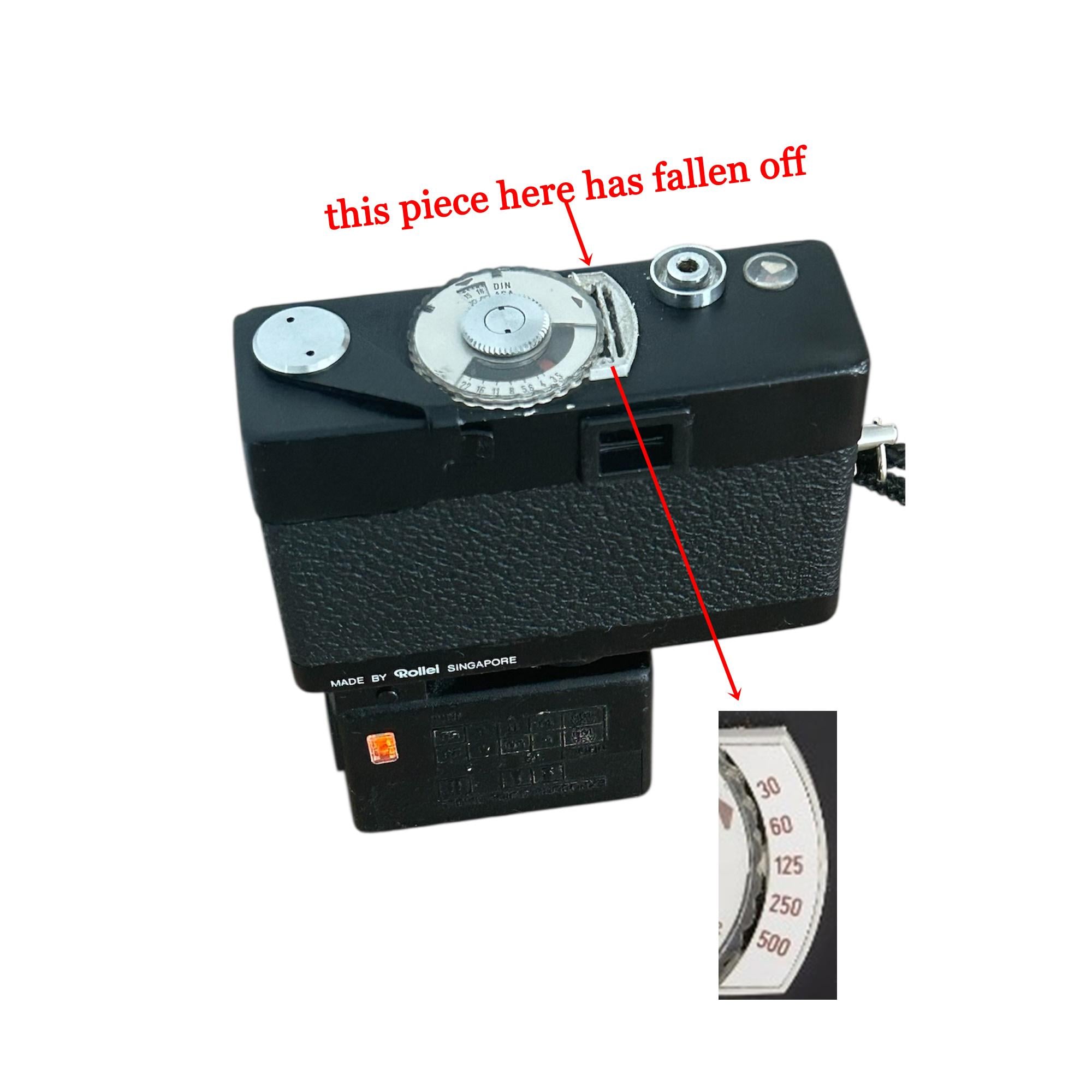 ビンテージ Rollei 35B カメラ + フラッシュ ウルトラ コンパクト / 35