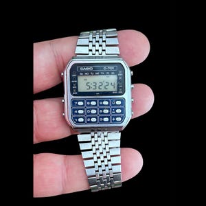 Vintage Casio C-701/ Mens Watch Digital Quartz  Casio Calculator Watch/ Module 133 80&#39;s Vintage/Very good condition/With Casio Box