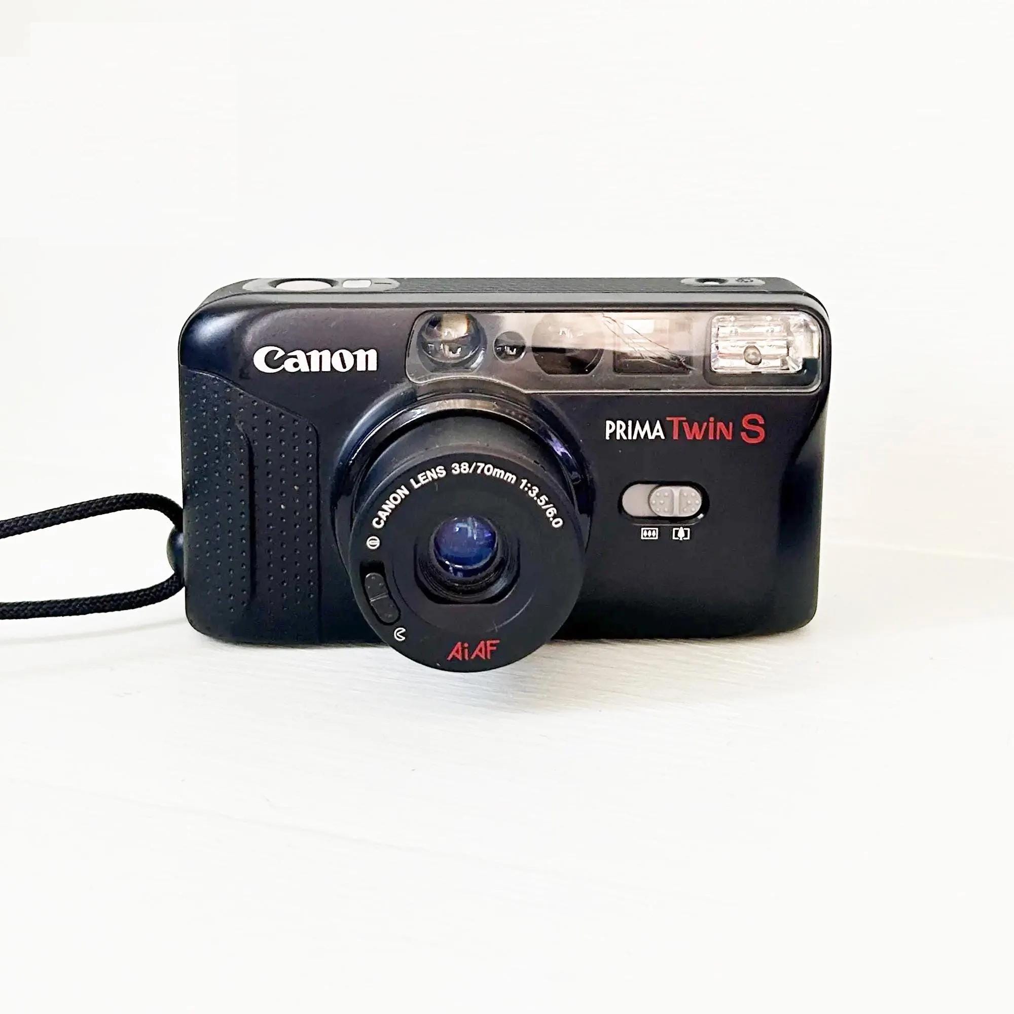 Beautiful Canon Prima Twin S 35mm /Orginal Case +  Battery Included/ Point and shoot film/camera with Zoom lens./ Vintage film camera/