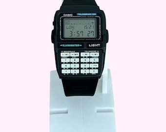 UNUSED Vintage Casio DBC-63 Watch Telememo 50 Calculator Watch: 1990s Databank Memory