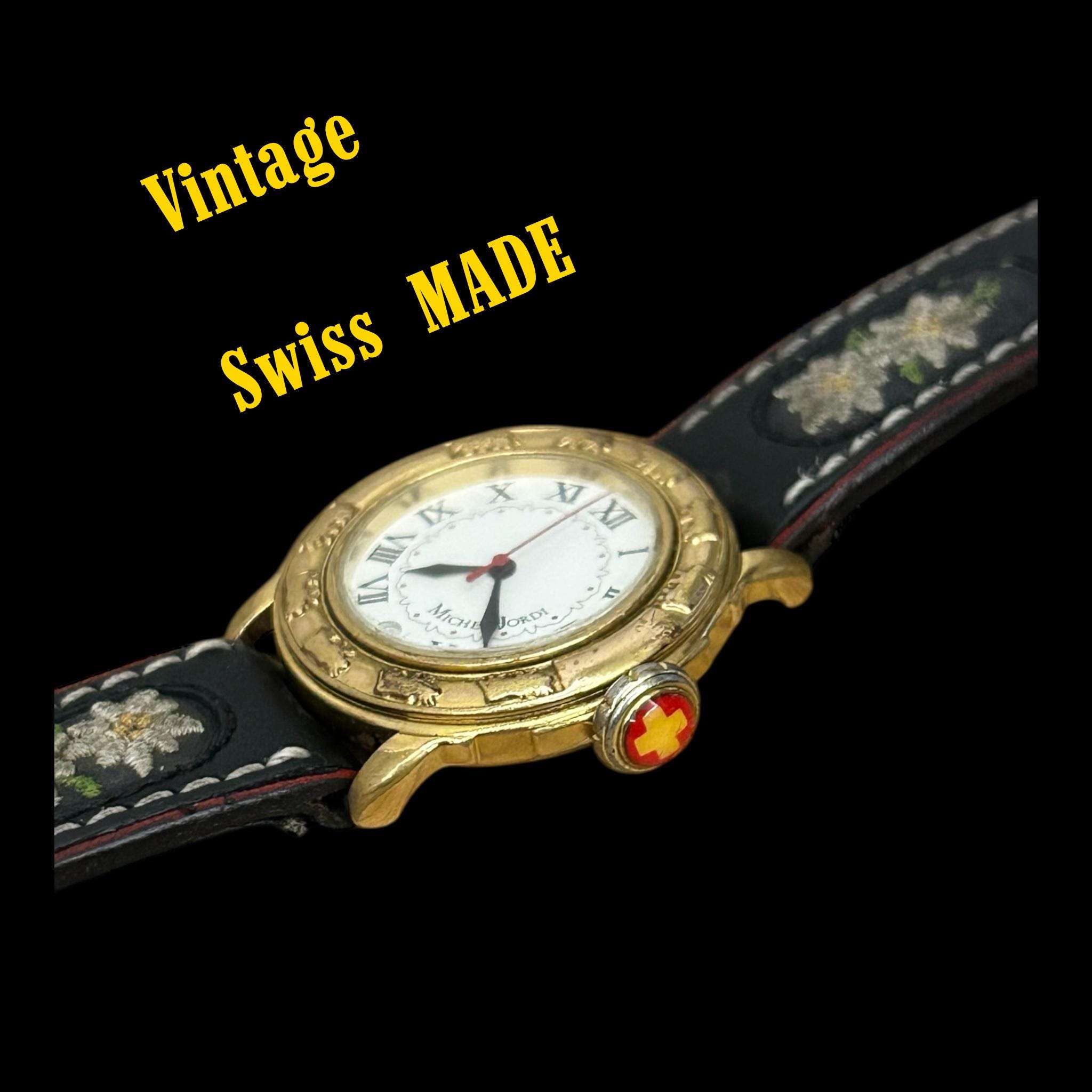Vintage Michel Jordi Swiss Watch Womens 36mm 1991 Suisse 1291