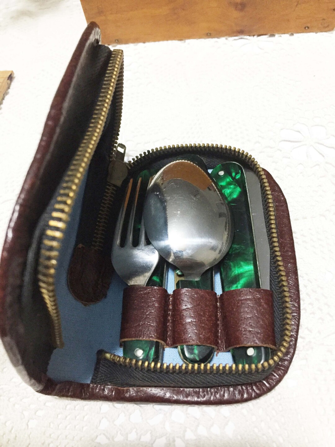 Vintage Camping Knife Fork Spoon / Set, Travel Set Forks and Knife