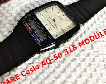 Rare  Japon Casio VINTAGE AQ-50 MODULE 371/Rare Collectible watch/ Wrist Watch White Dial/ Collection complement/Very good condition