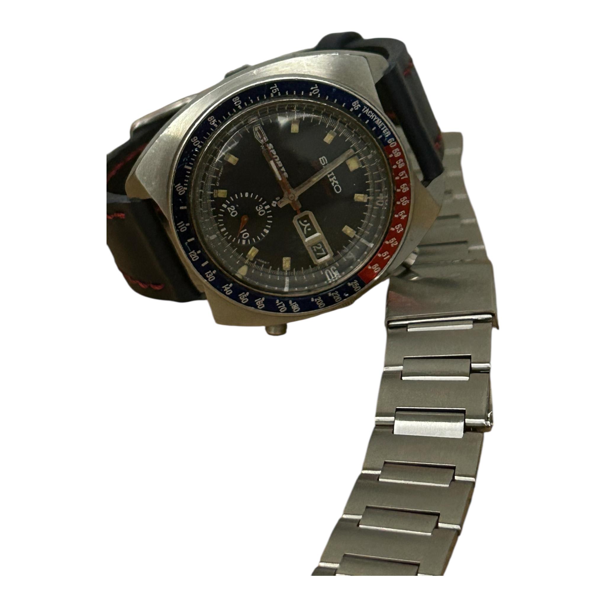 Vintage Seiko 5 Sports Speedtimer 6139- 6000 Automatic Watch 1969s