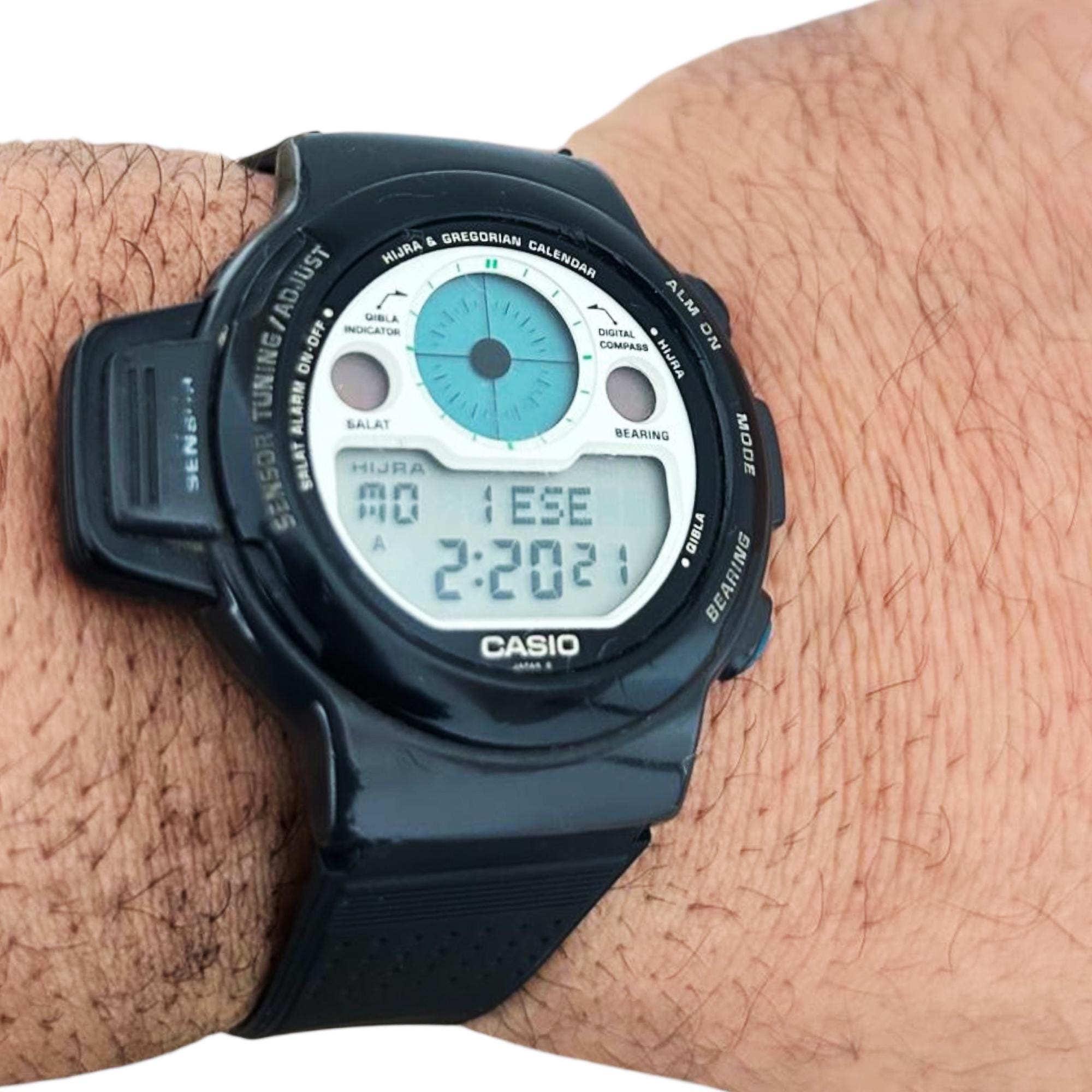 Rare Vintage Casio CPW-310 Compass Prayer Watch: Soft Silicone
