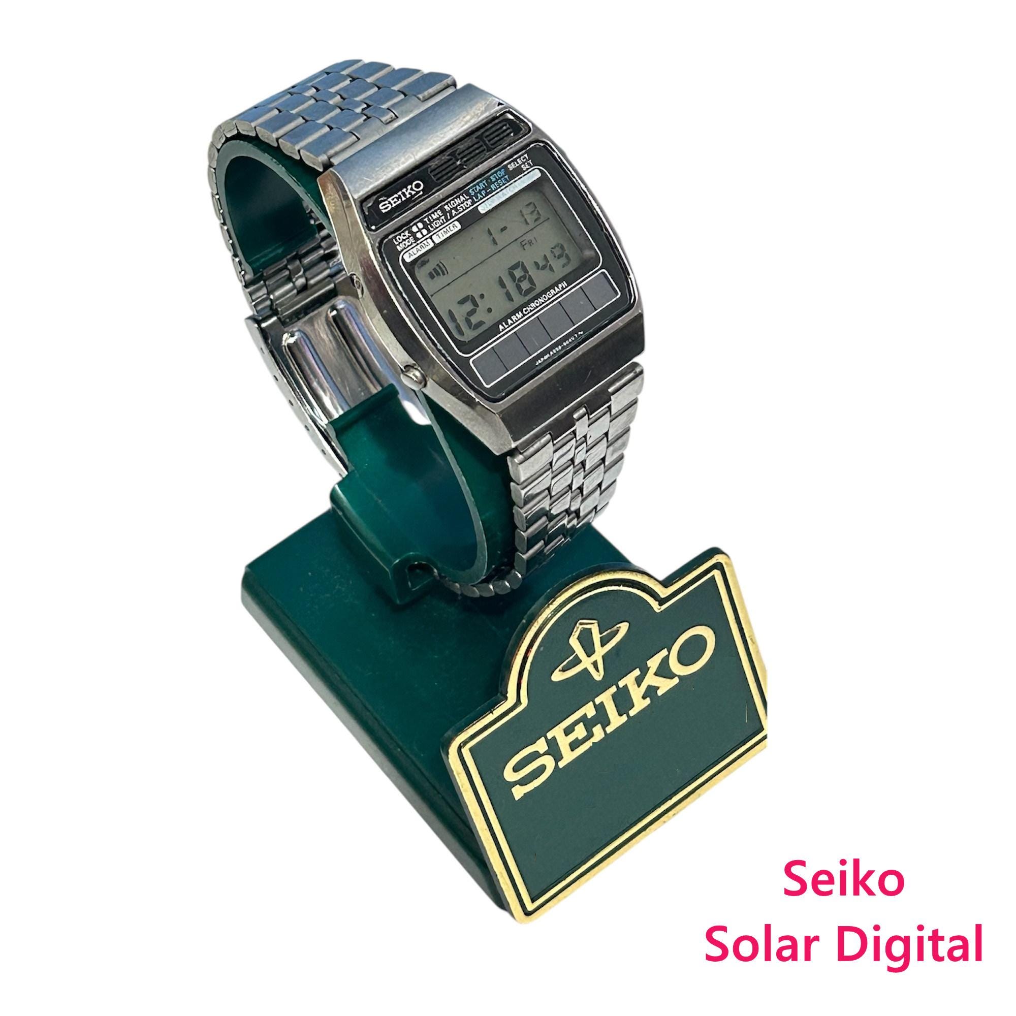VERY RARE Vintage Seiko A258-5060 Solar Digital Watch, Chronograph