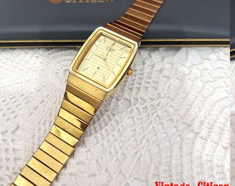 Vintage Citizen 6030-913663 Men's Wrist Watch/ Gold Color/ New
