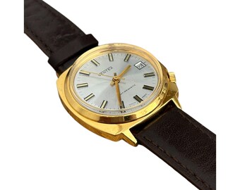 Unused Vintage Ventex Mechanical Watch: Swiss Made, Brown Strap