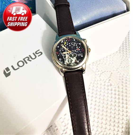 Vintage Lorus Quartz Genuine Leather Mickey Mouse Watch | eBay