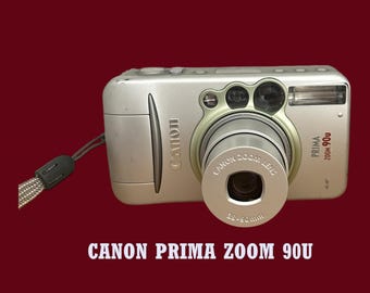 Canon  Prima Zoom 90U Silver 35mm Camera / 1990s Compact 35mm Point and , Film Camera/Collector Gift - Fully automatic