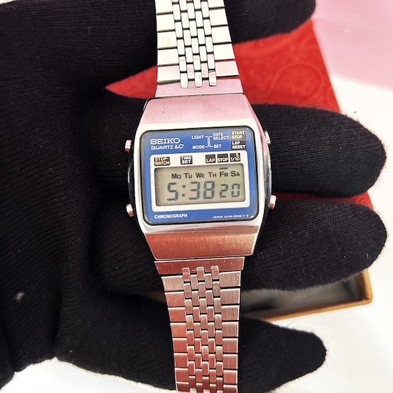 Rare Seiko Lc Chronograph / A128-5000 / 1978 Seiko 12kt Silver