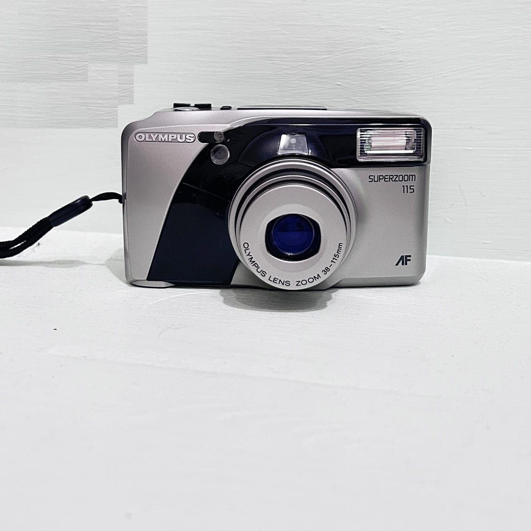 Vintage Unused Olympus Superzoom 115 Camera + CASE / Point and