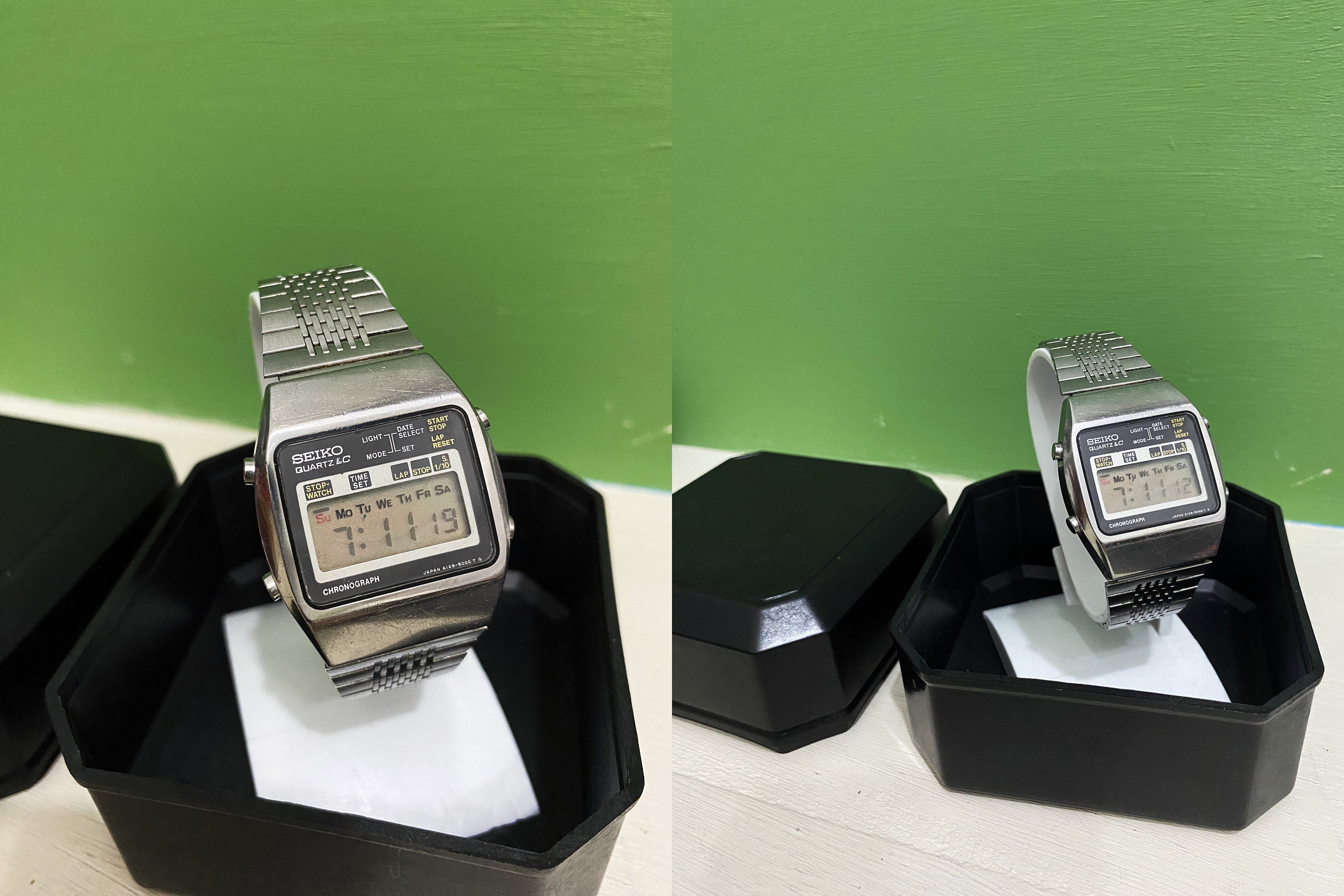 Seiko Lc Chronograph / A128-5000 / 1978 Seiko 12kt Silver