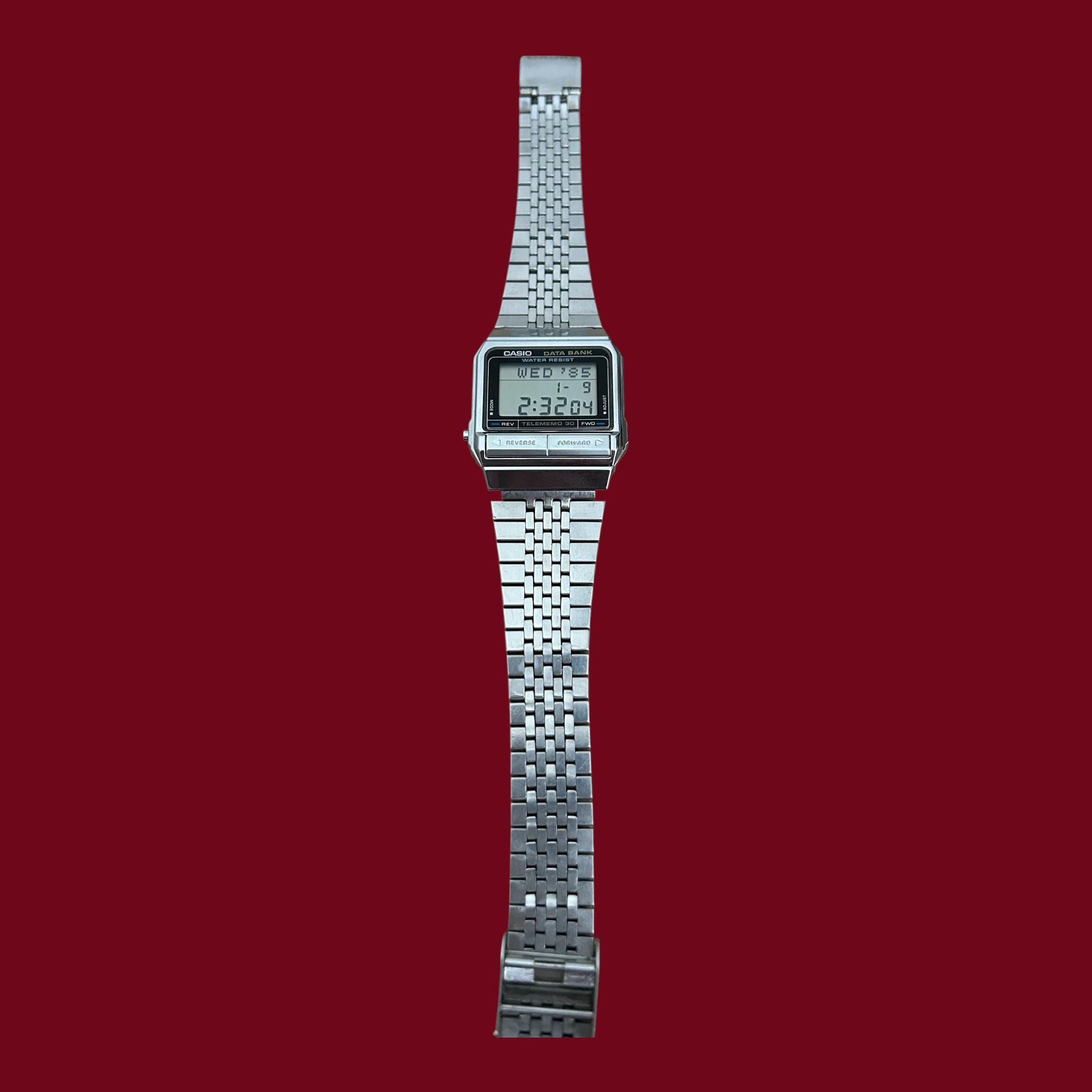 Unused Vintage Casio DB-310 Data Bank Watch 80s Digital Telememo