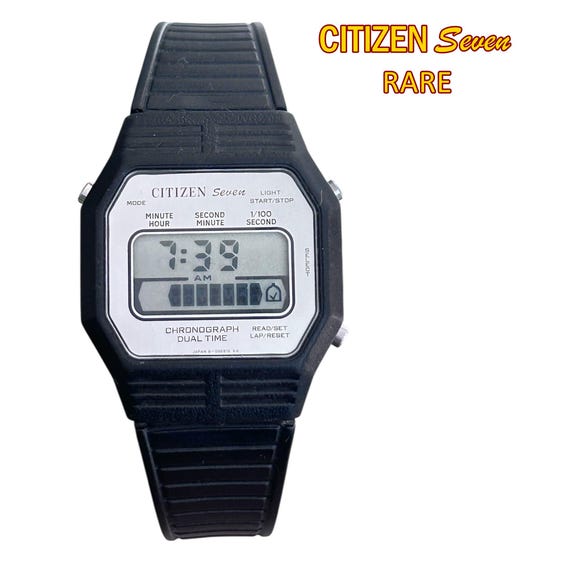 ULTRA Rare Vintage Citizen SEVEN Chronograph Dual Time LCD Watch 4