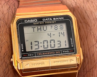 Vintage Casio RARE DB-31 Data Bank / Watch Module 871/ Tele Memo 30 Alarm Wrist Watch/ Very good condition/ Casio Strap Tin Casio Box