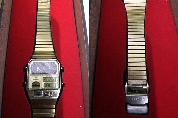 vintage an・an no.24 Rare Vintage CITIZEN Ana-digi TEMP 8984-086503Y Wrist Watch/ GN-4