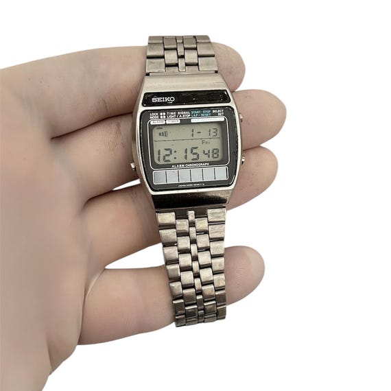 セイコー 腕時計 VERY RARE Vintage Seiko A258-5060 Solar Digital Watch, Chronograph