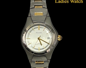 Damski zegarek Pulsar (Seiko) - odcienie złota/srebra, zegarek wieczorowy, biżuteria, zegarek, zegarek damski, prezent, zegarek Seiko, prezent urodzinowy, prezenty dla niej