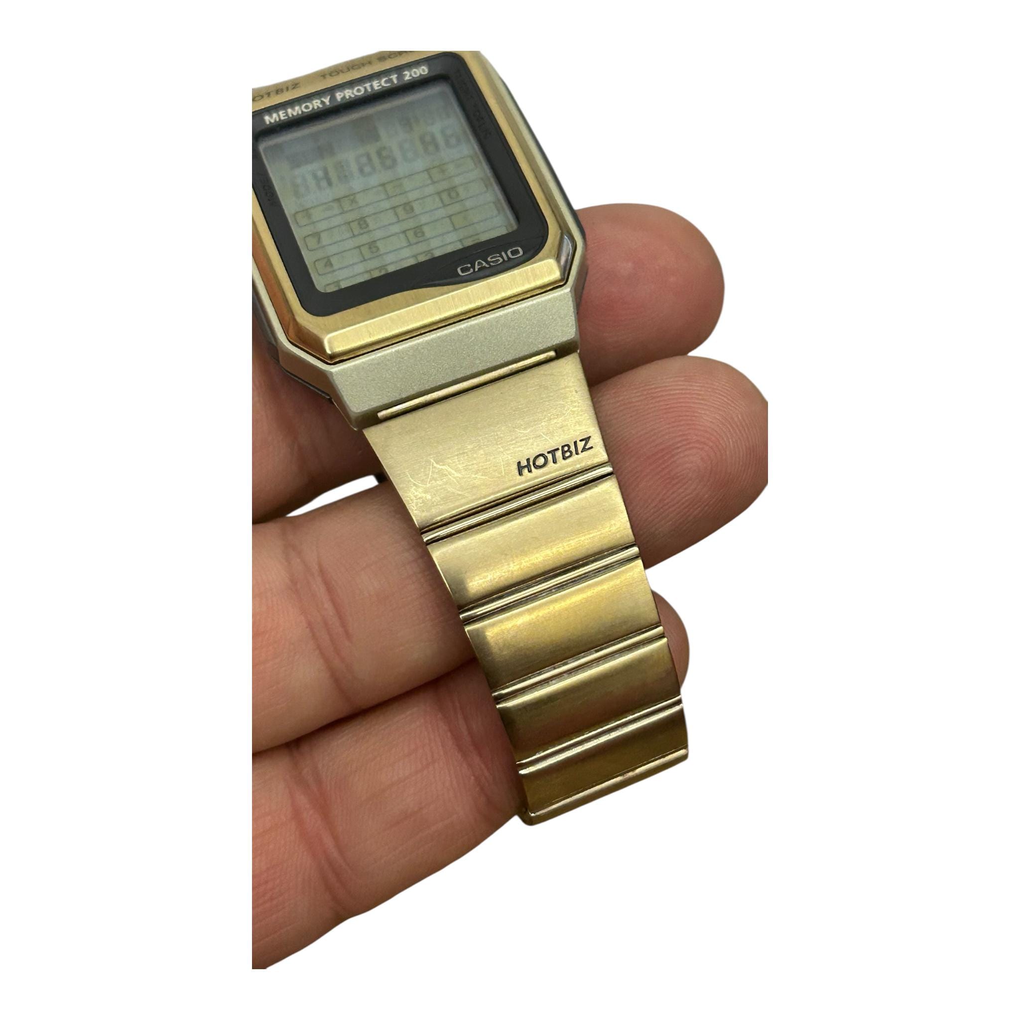 時計 CASIO HOTBIZ VDB-3000 TOUCH SCREEN 2388 Vintage RARE Casio HOTBIZ VDB-3000 Touch Screen Memory Rare Gold