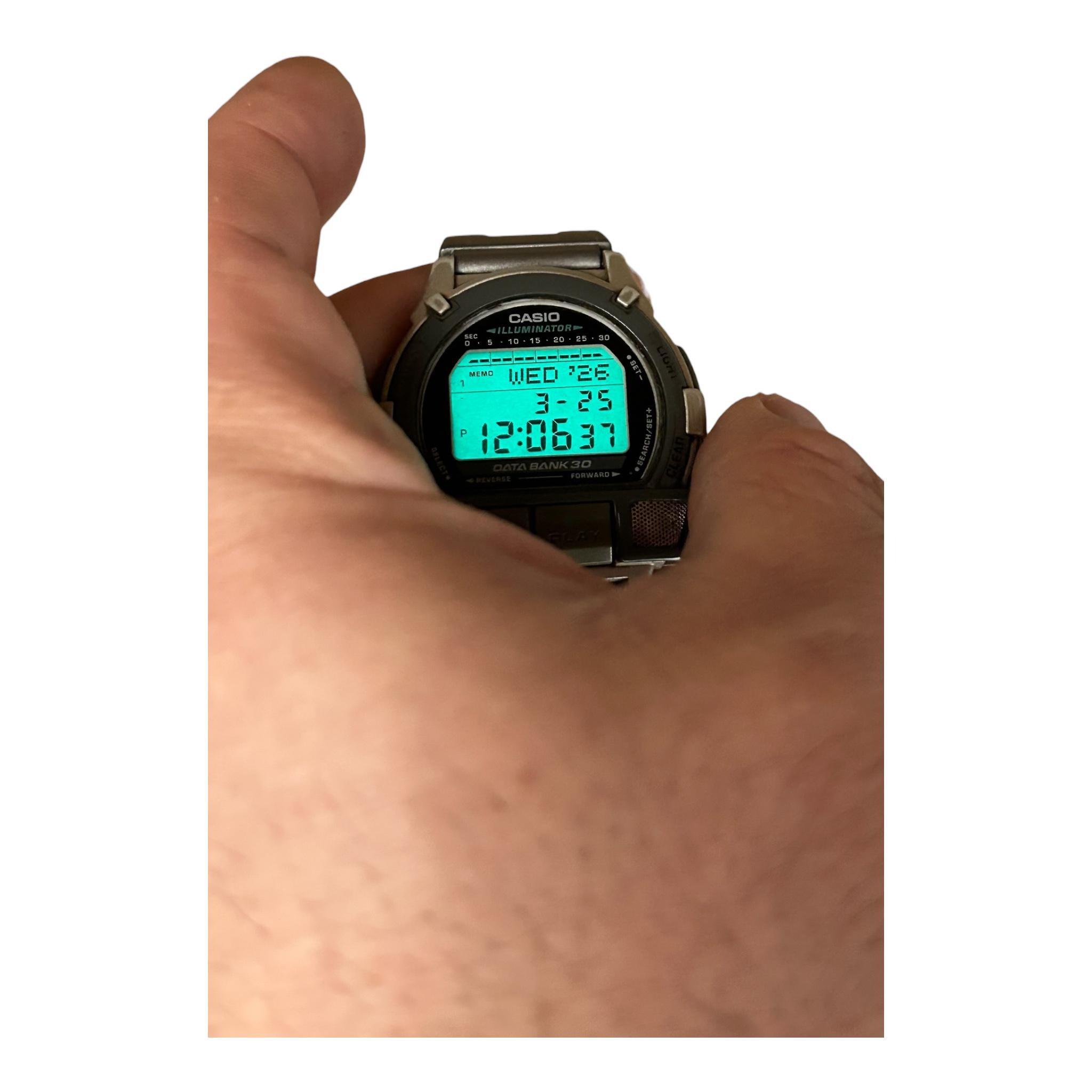 Vintage Casio DB-V300 Databank Voice Recorder Watch, Stainless