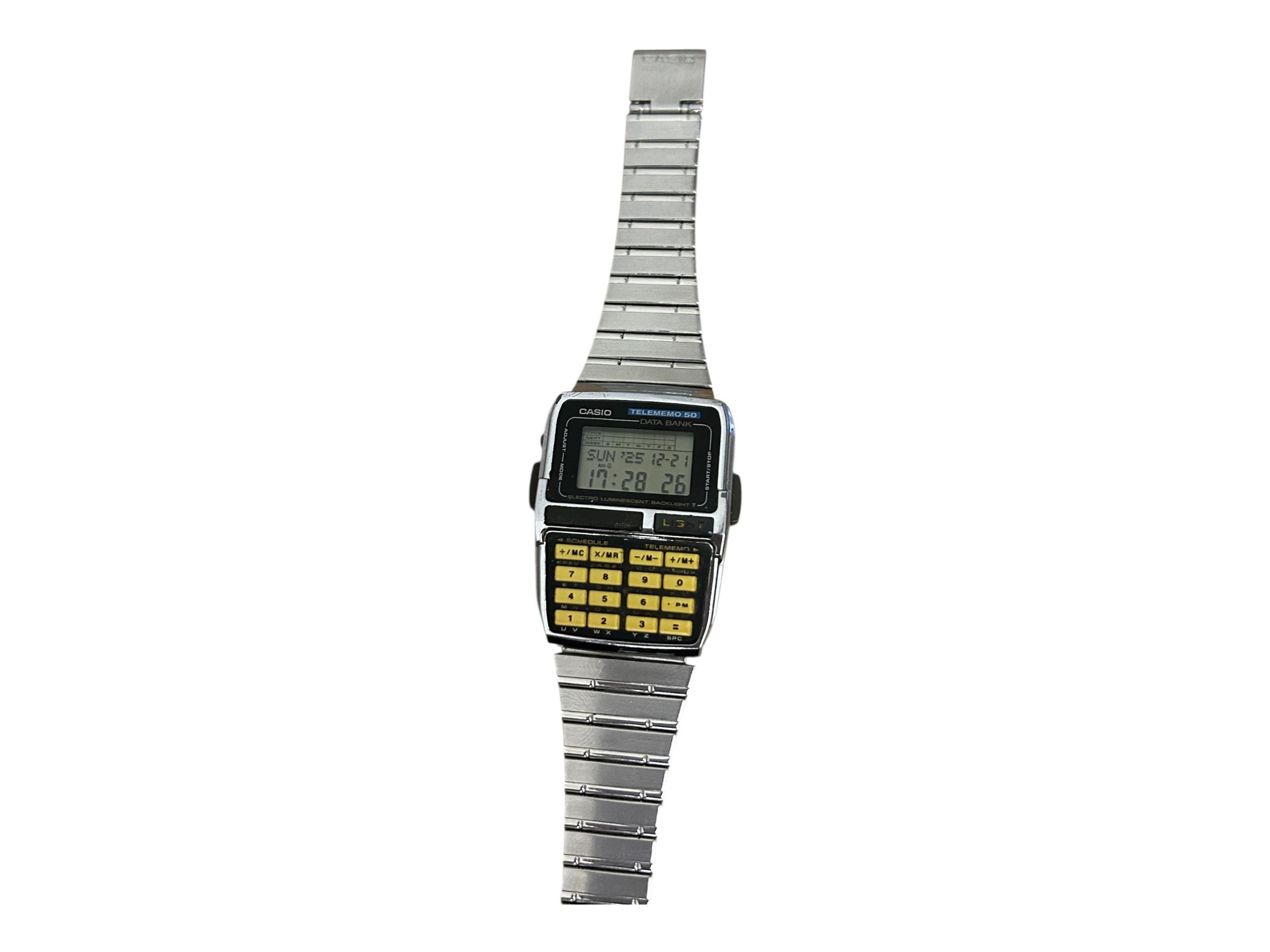 Vintage Casio Dbc-63 Databank Telememo 50 Memory Calculator Watch