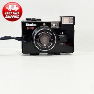 Konica pop Pop, retro, 35 mm, richten en schieten, analoge camera, lomography, vintage, film, camera, filmcamera voor beginners, filmfotografie,