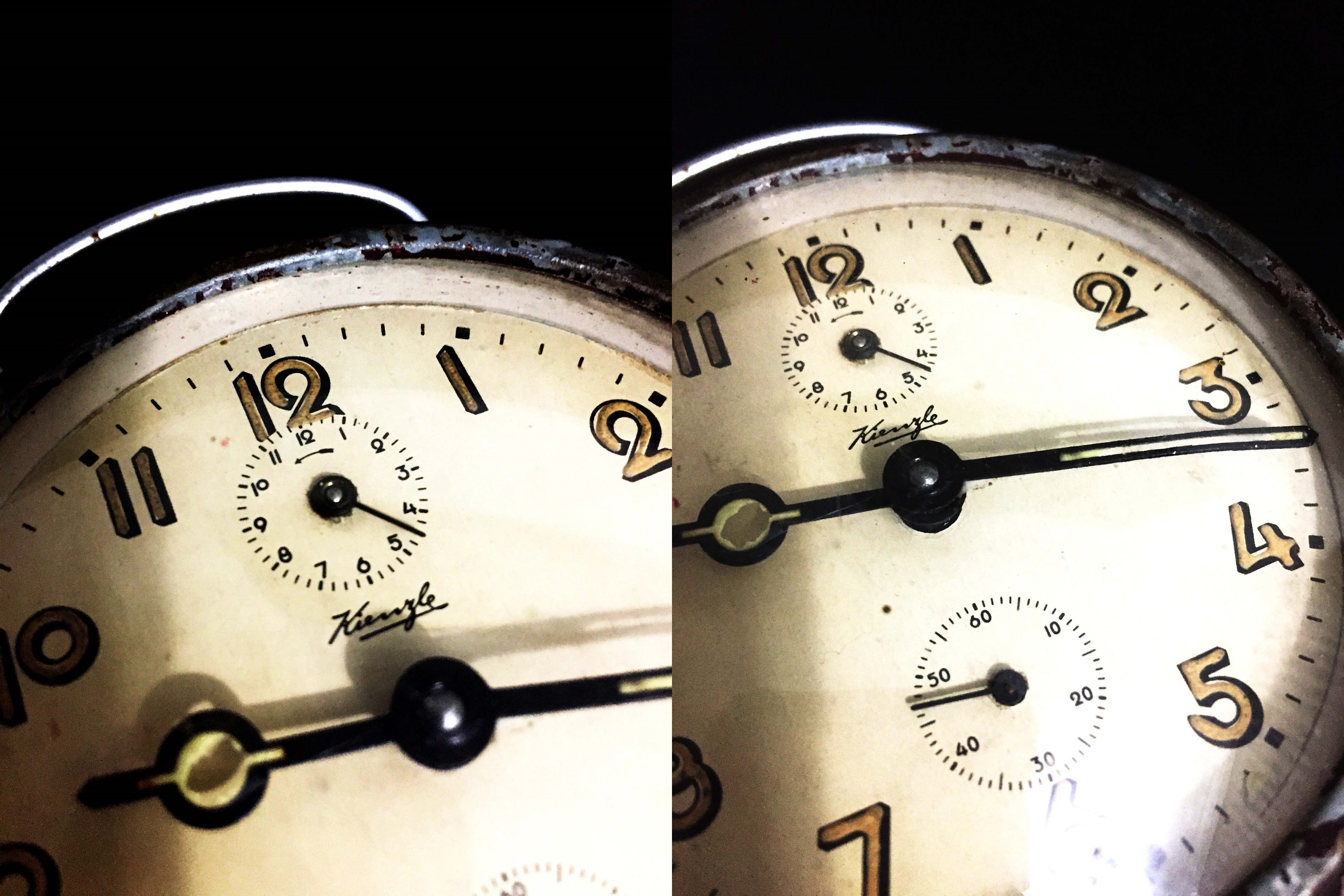 KIENZLE 1930s Rare Alarm Clock Antique German //vintage Mechanical 