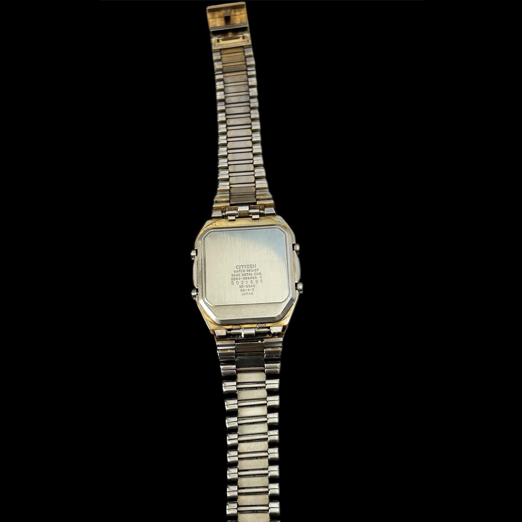 RARE Vintage CITIZEN Ana-digi Temp Blue Dial 8984-086465 Wrist/ GN