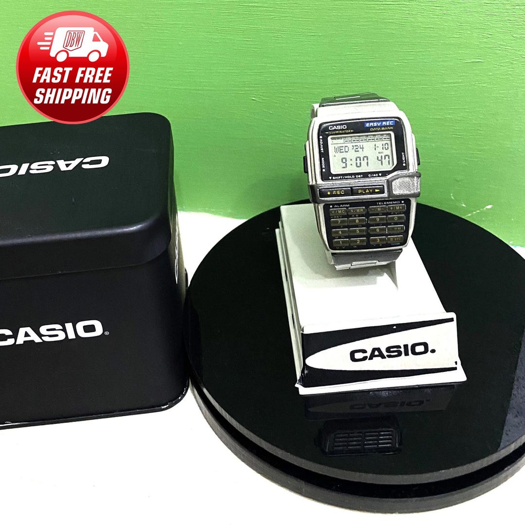 Casio DBC-V500 Easy Rec Data Bank Wrist Watch Telememo Calculator Casio  Original Tin Box Very Good Condition Made in Korea Mod: 1591 - Etsy Denmark