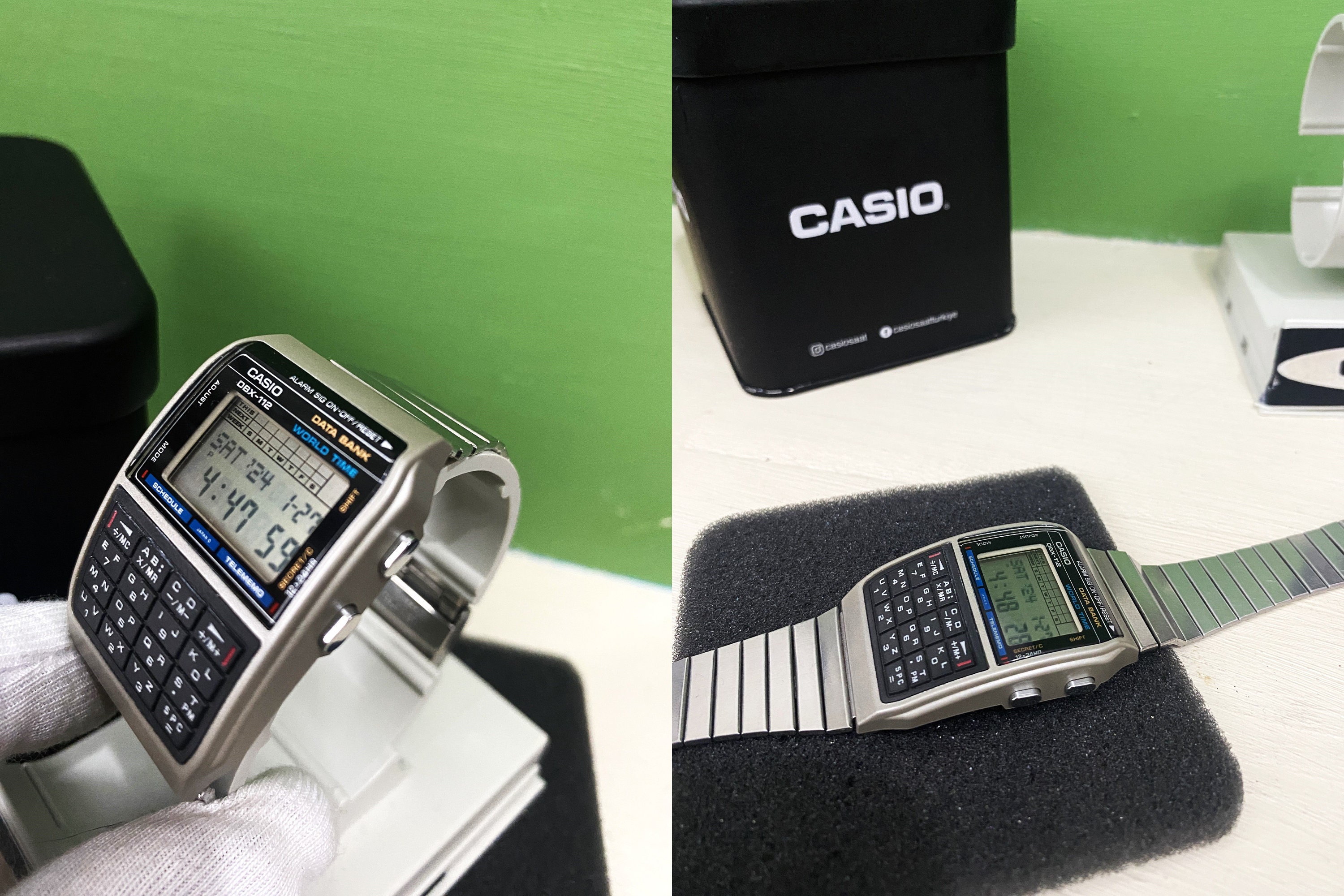 CASIO Vintage Data Bank DBX-112 Retro Watch /very Good CASIO Vintage Data Bank DBX-112 Retro Watch /very Good