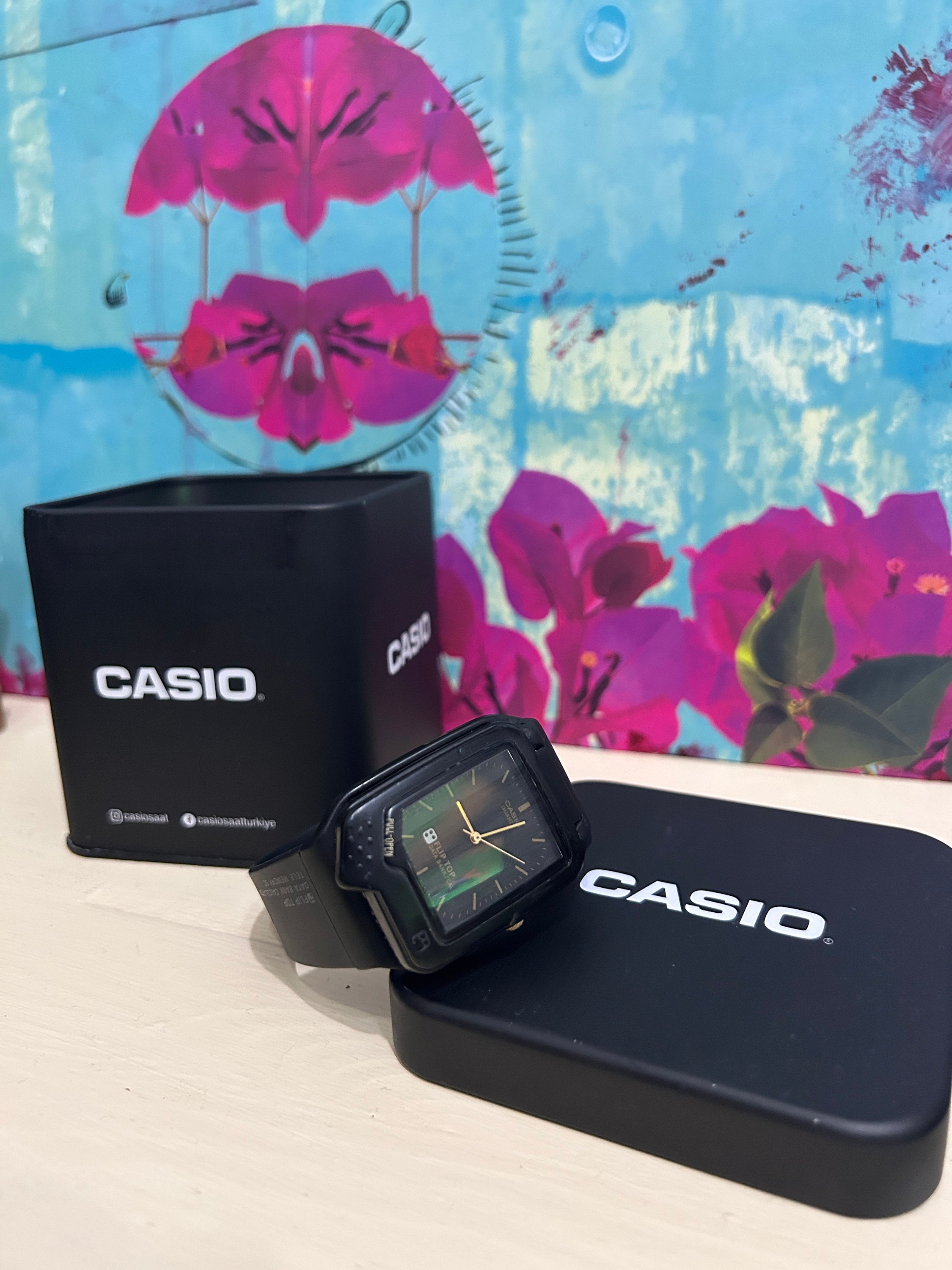 Black Dial Vintage Casio Flip Top FTP-30 / Module 761 /mens