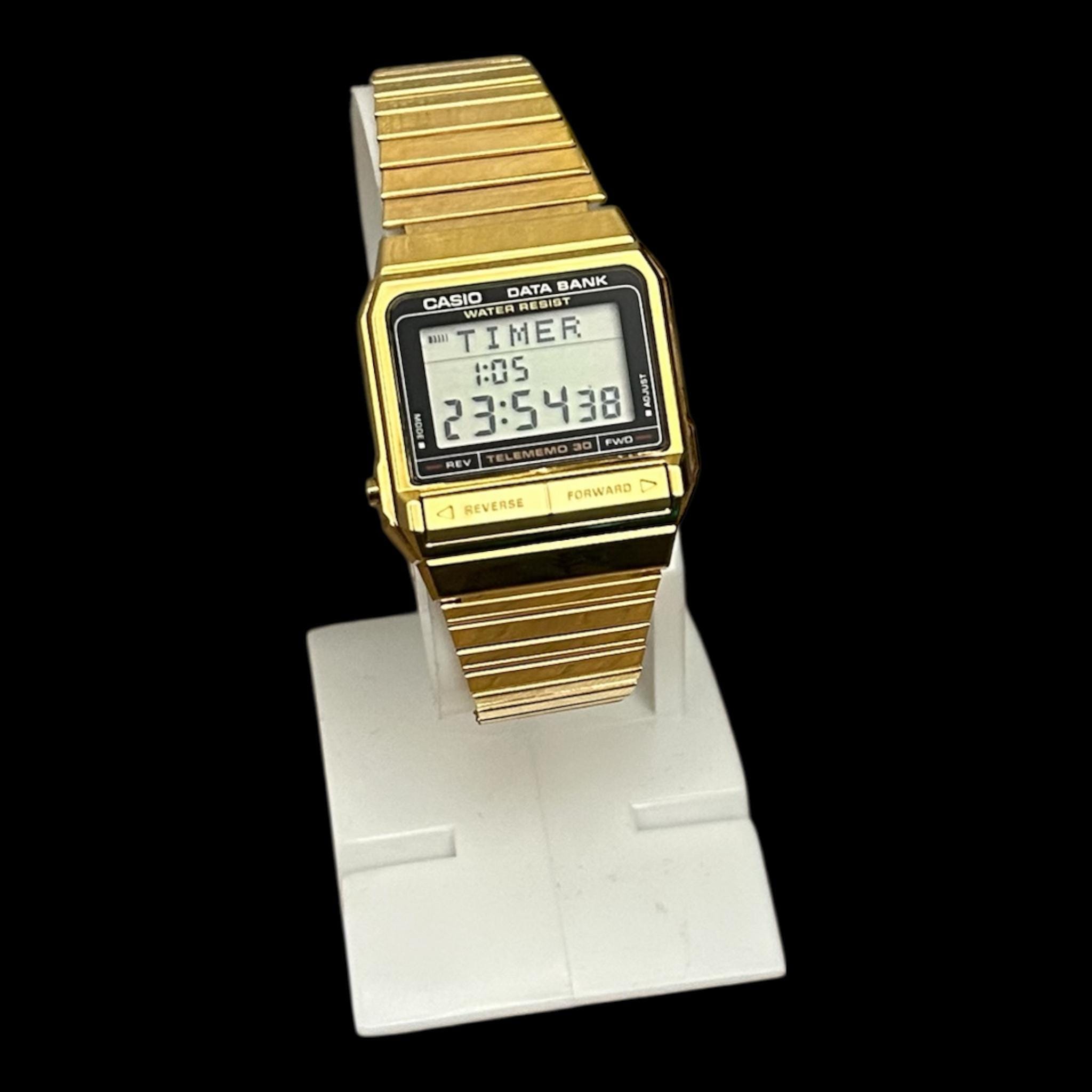 CASIO DATA BANK ゴールド 腕時計 本体 Unused RARE GOLD Tone Casio DB-300 Data Bank Watch Module 671/ - Etsy