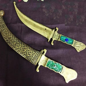 Juego de 2 dagas de latón vintage/dagas de latón antiguas/dagas de latón decorativas para abrecartas/dagas de latón doradas/dagas decorativas para abrecartas/