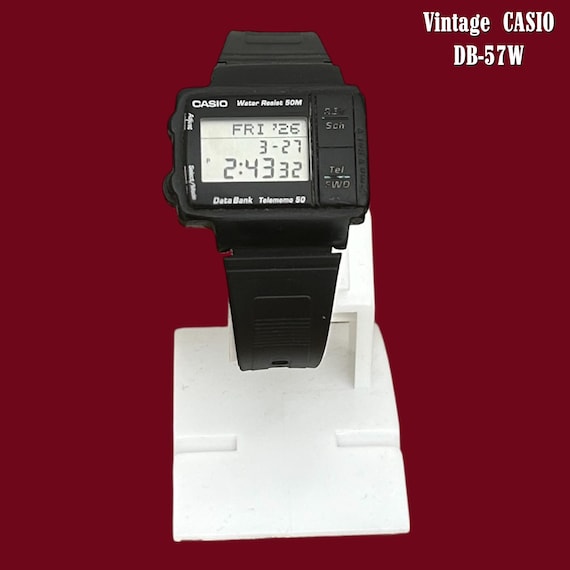 希少　カシオ データバンク DB57W 稼働品 現状品　ヴィンテージ　オールド Vintage Casio DB-57W Digital Watch, Retro Databank Telememo 50 - Etsy