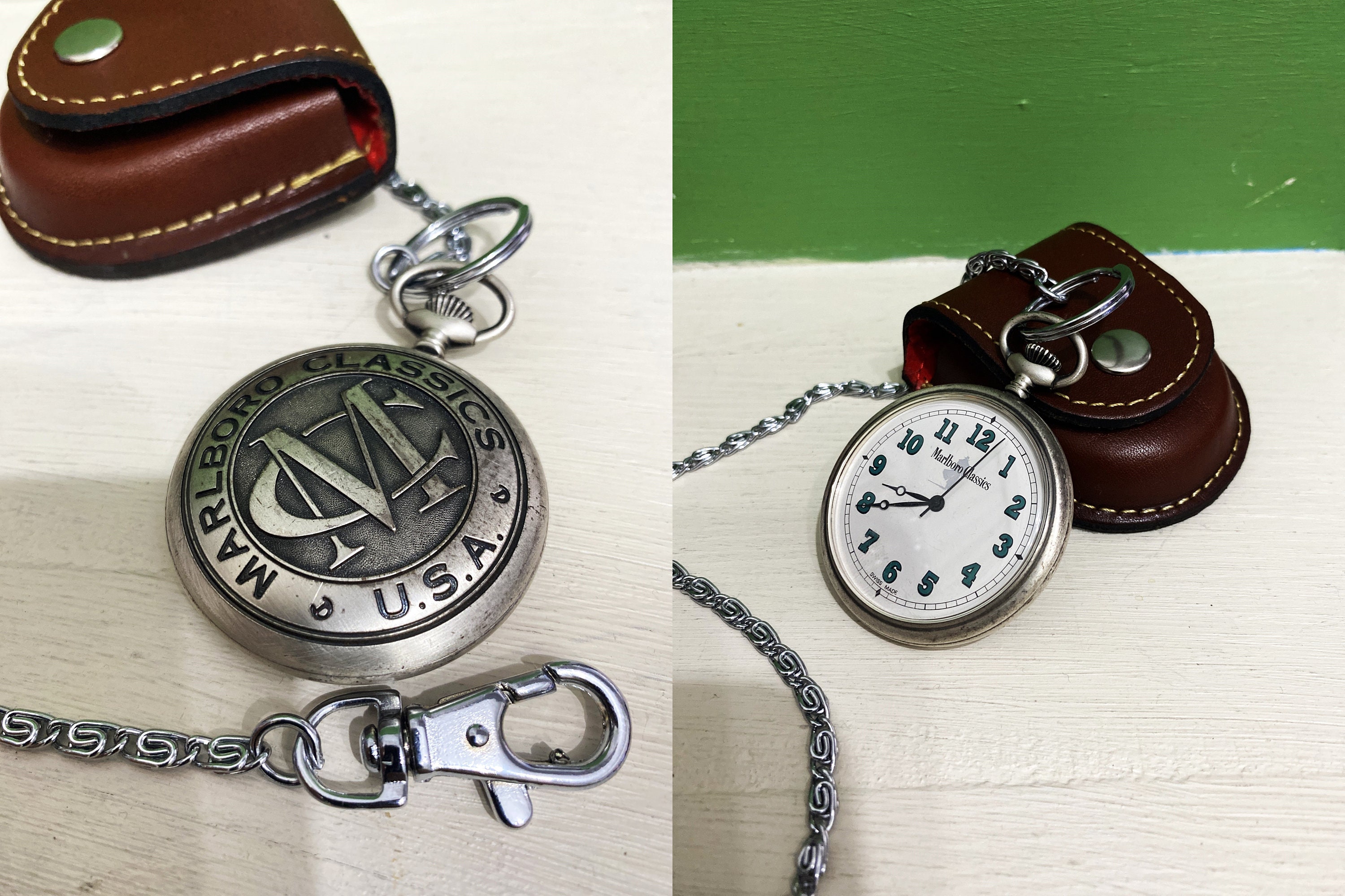 Marlboro Pocket Watch Swiss Made / Classics USA / Very Good