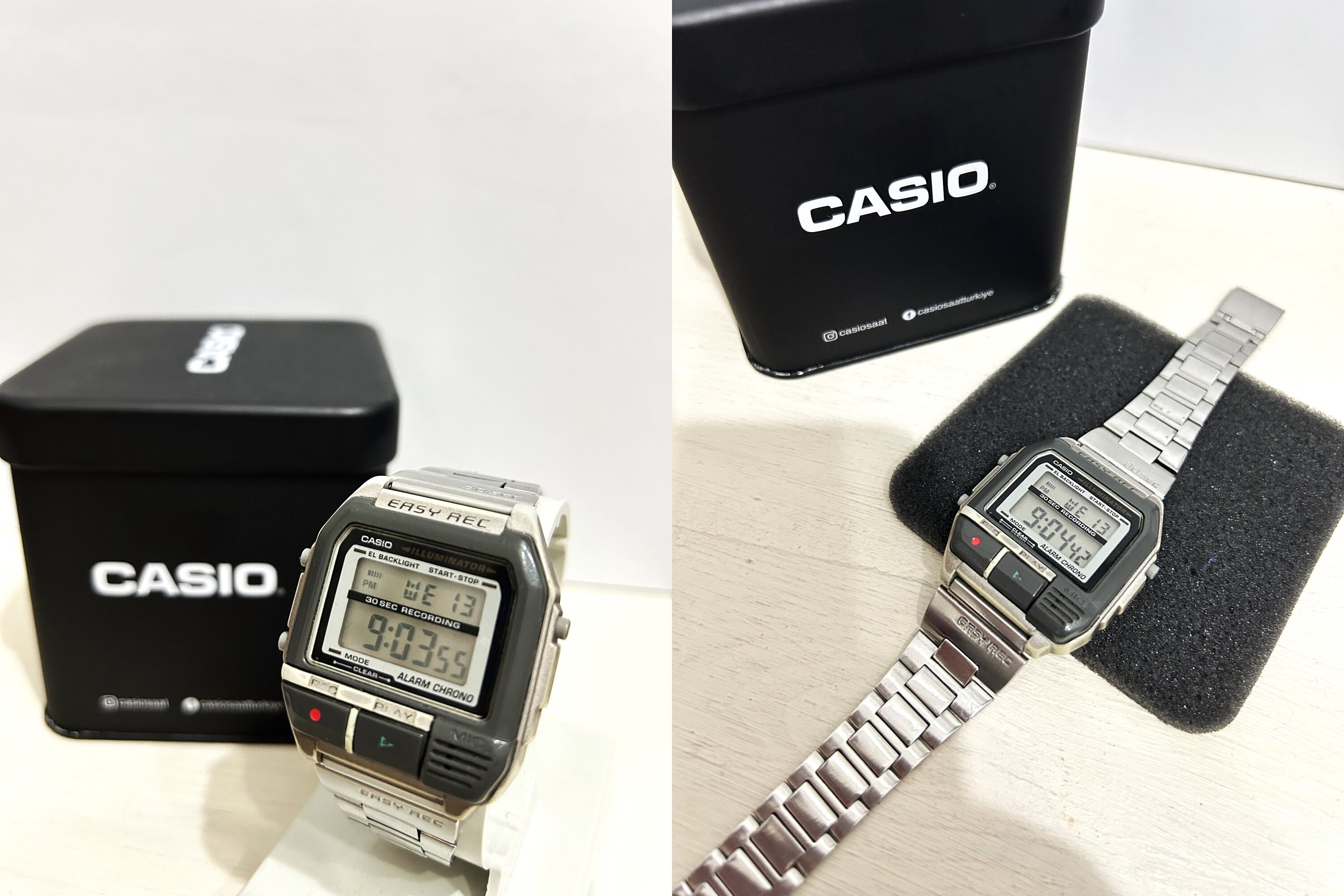 希少‼️ CASIO Alarm-Chrono W-30 2x Casio W-30 Sanpei Gray And White Ultra Rare BOTH NO BEEP