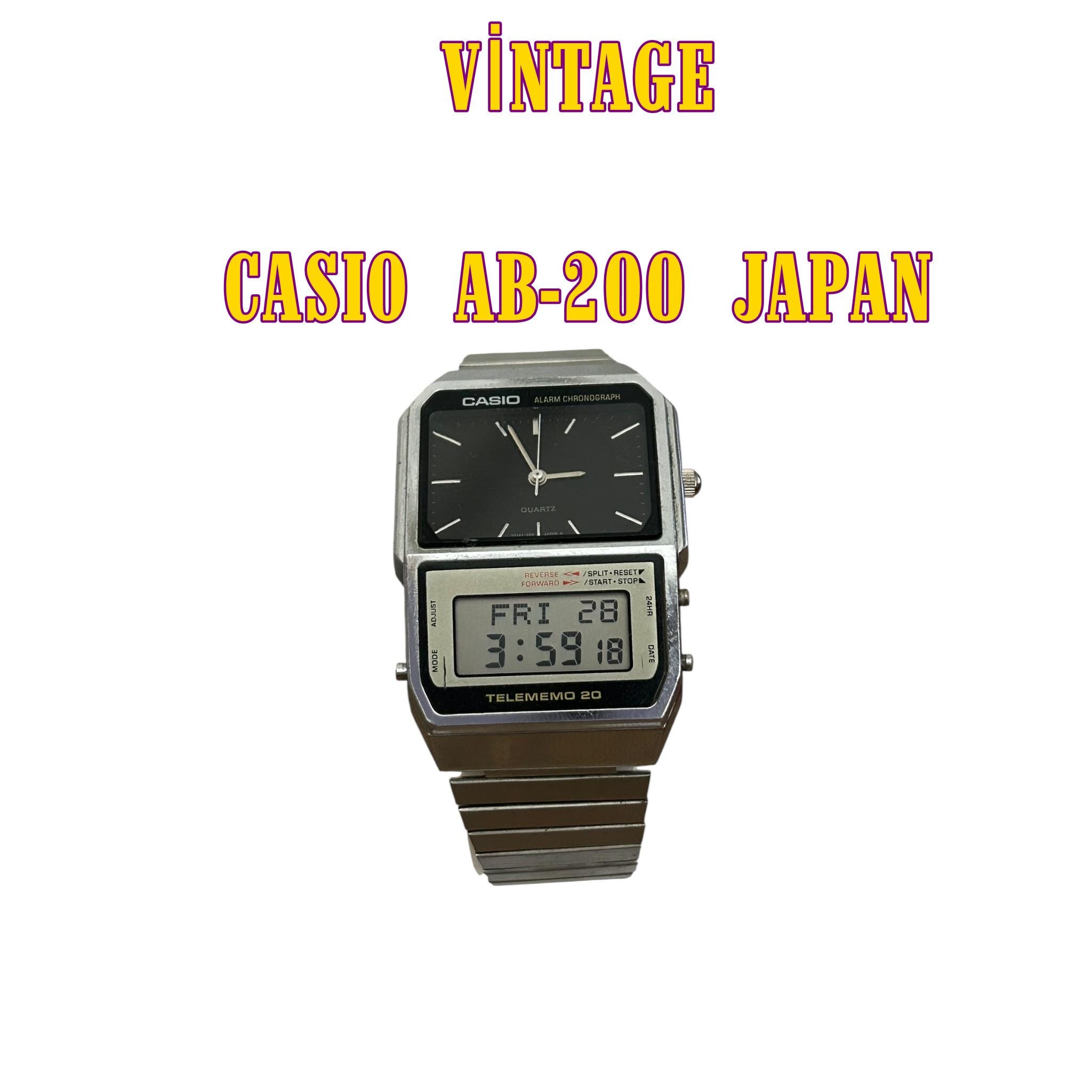 ULTRA RARE Vintage Casio AB-200 Men's Watch 1986 White Dial