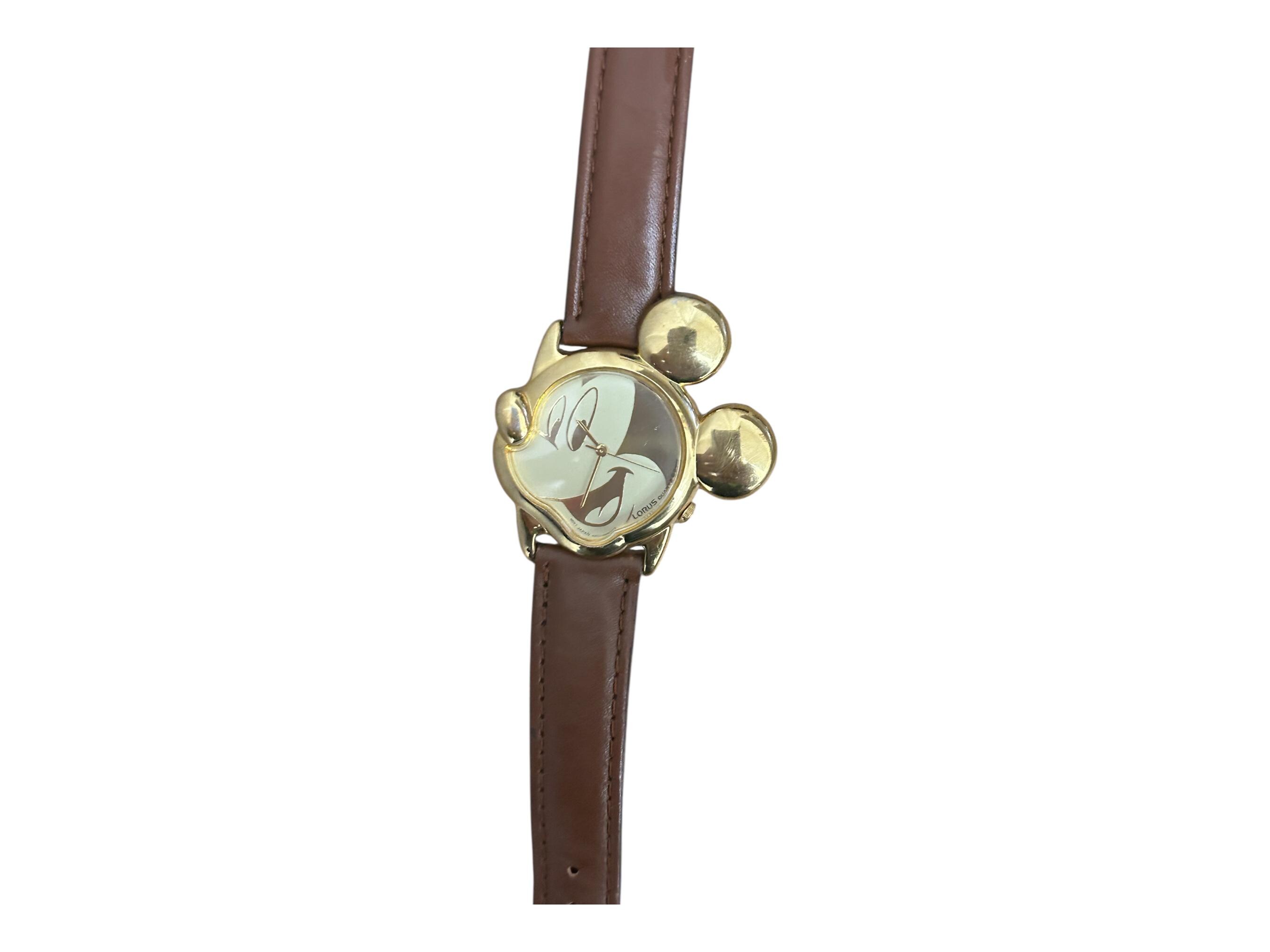 Lorus Melody Mickey Women\'s Watch - Brown Leather Strap, Gold Case Vintage 90s Women main image 2