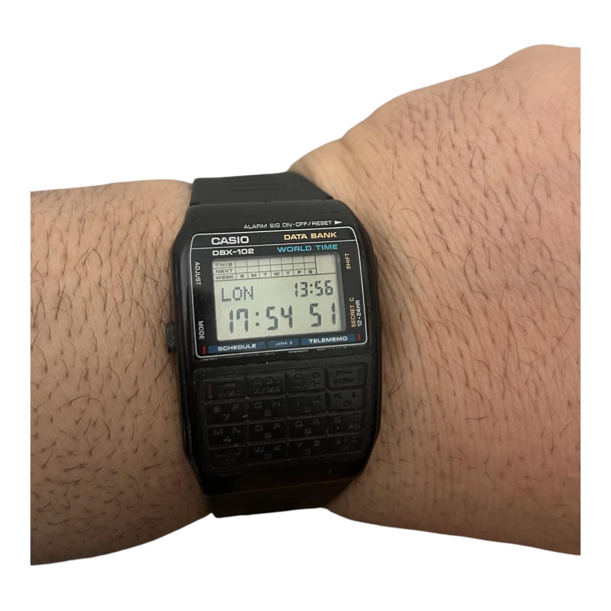 Vintage Casio DBX-102 Data Bank Calculator Watch, RARE