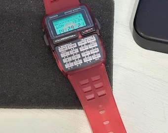 RARE RED Vintage Casio DBC-63 Dino Zone 1990s Databank Calculator